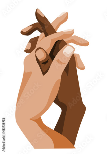 Illustration of two hands in love