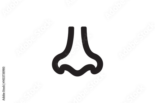 Human Nose vector silhouette isolated in white background