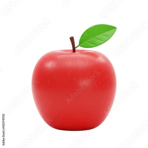 Isolated red apple fruit fresh food healthy eating isolated on white background