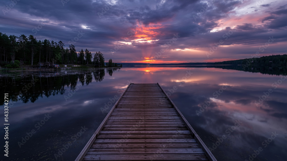 Obraz premium as the sunset casts vibrant colors.