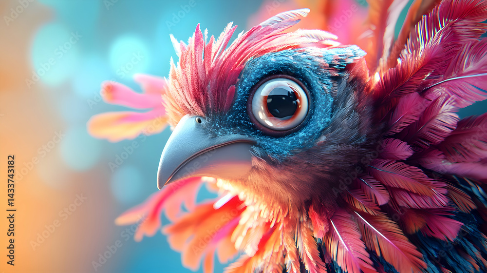 Obraz premium Vibrant Rooster Portrait