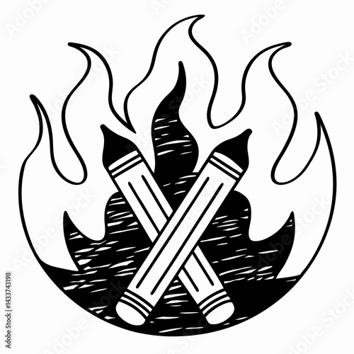 vector illustration of a fire