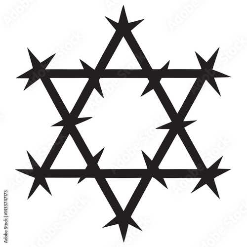 Barbed wire hexagram form as Star of David