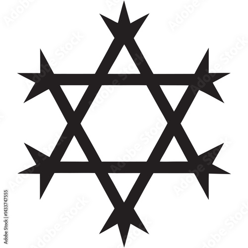 Barbed wire hexagram form as Star of David 