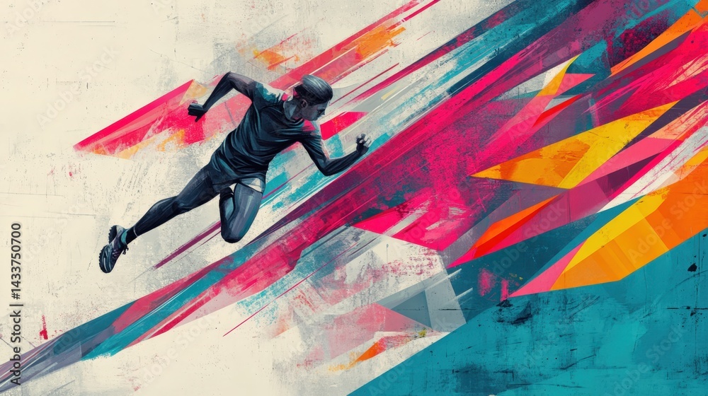 Naklejka premium Abstract runner. Dynamic motion