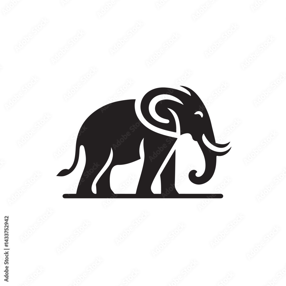 Fototapeta premium Elephant Silhouette vector illustration
