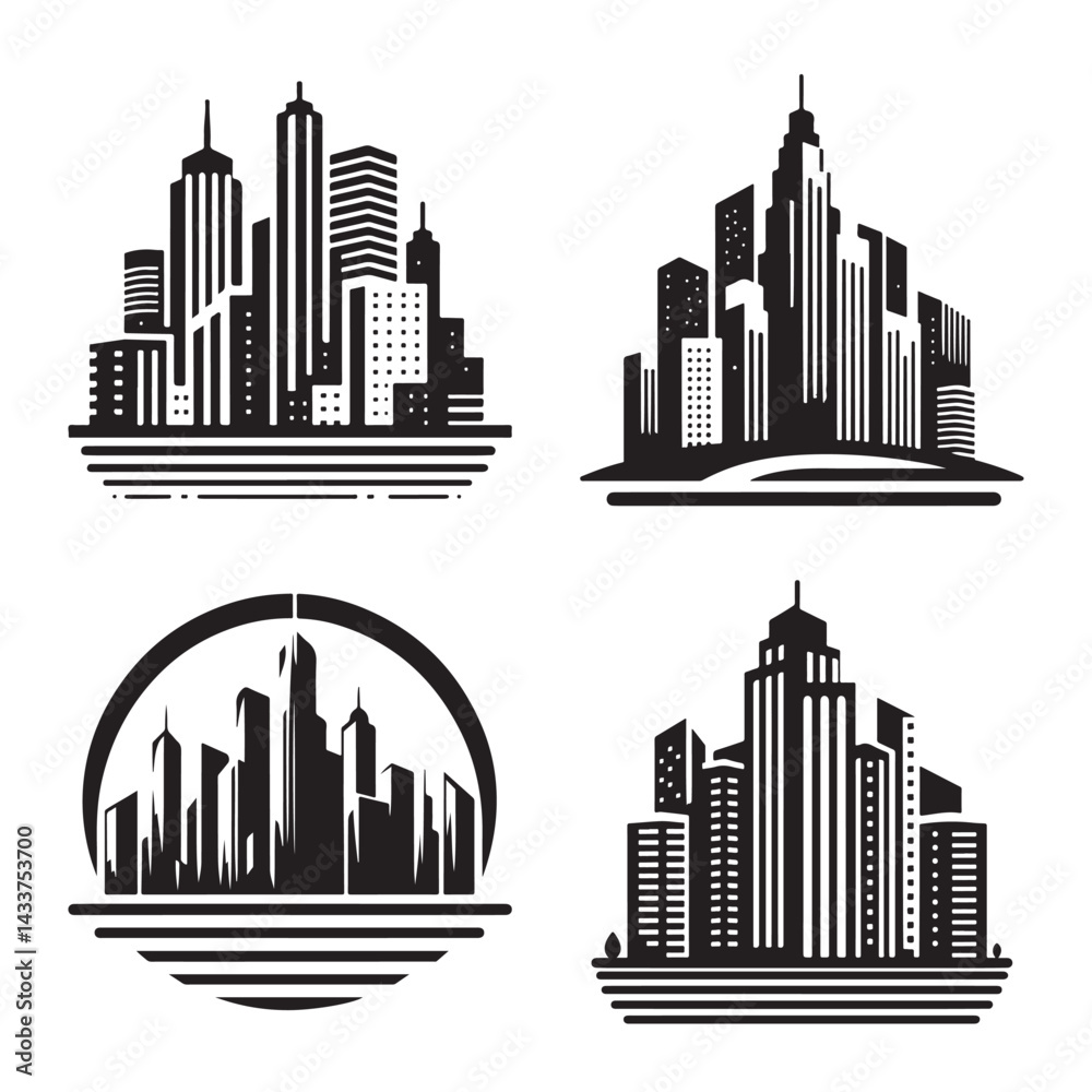 Fototapeta premium Modern Cityscape vector Icon