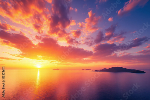 sunset over the ocean with clouds in the sky 2