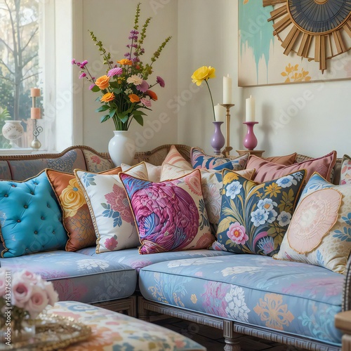 Living room interior with sofa