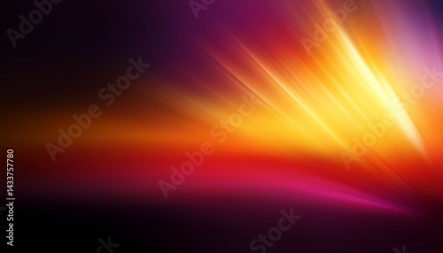 blurred luminous bright red golden yellow color light ultraviolet gradient radiance soft texture on dark black abstract background neon blur glow color light overlay copy space