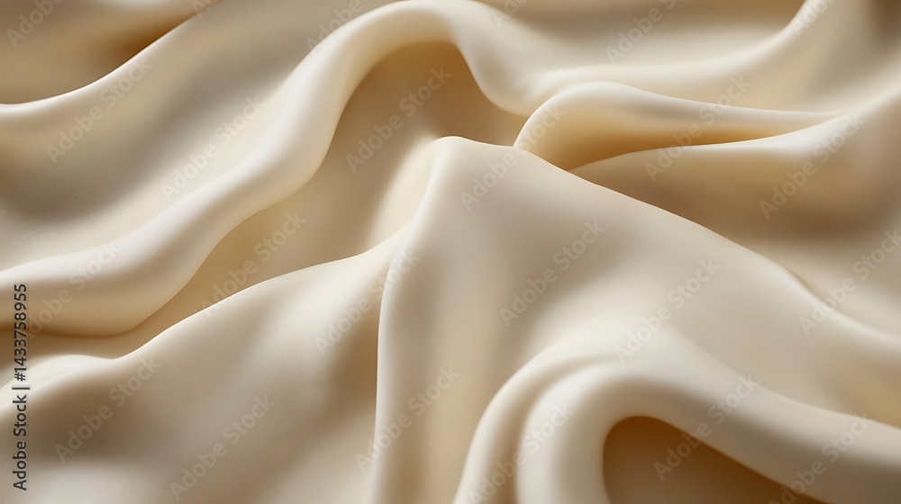 Obraz premium Draped Cream Silk Fabric Texture. (1)