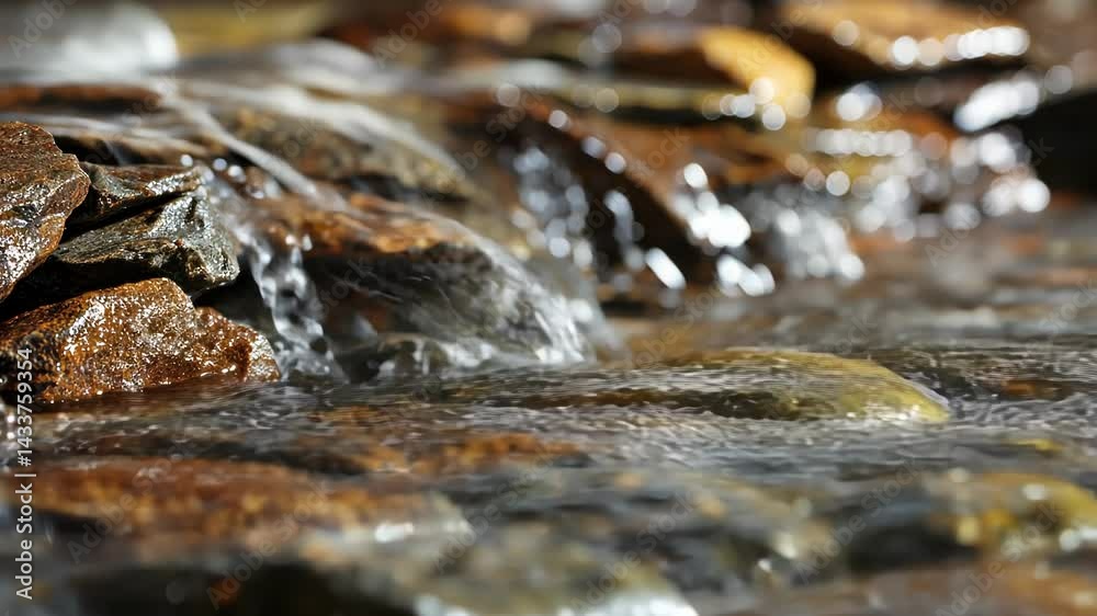 Nature's gentle stream over rocks Nature's gentle stream over rocks