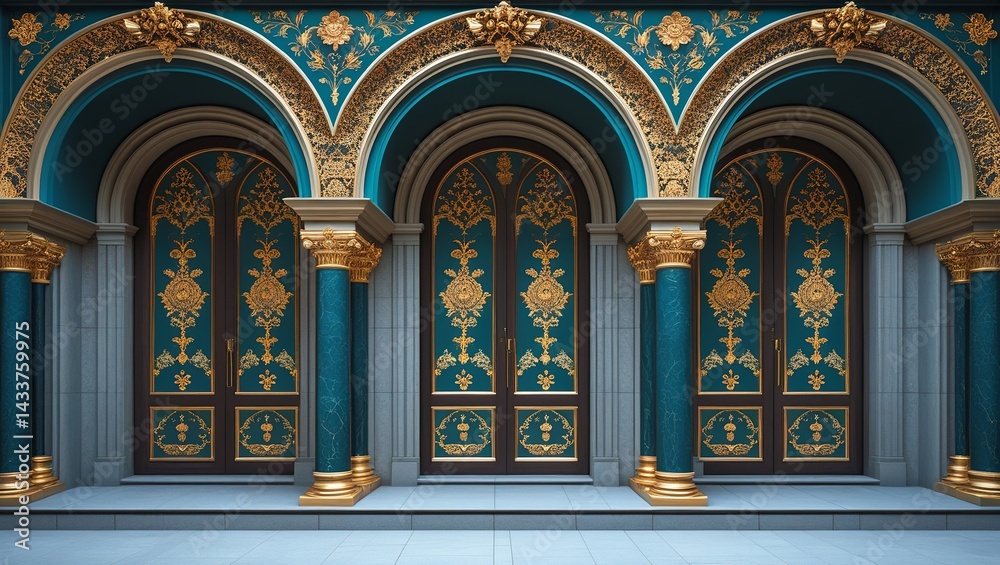 Obraz premium Luxurious Interior Design with Decorative Arches and Panels 