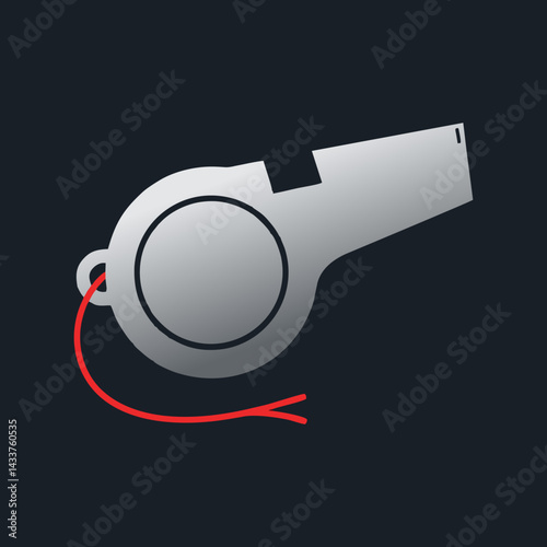 Simple Illustration of a Referee Whistle Icon