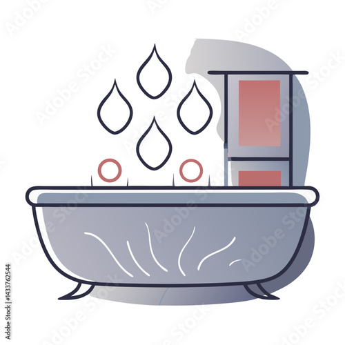 Essential Oil Bath Tub with Water Drops and Warm Tones  