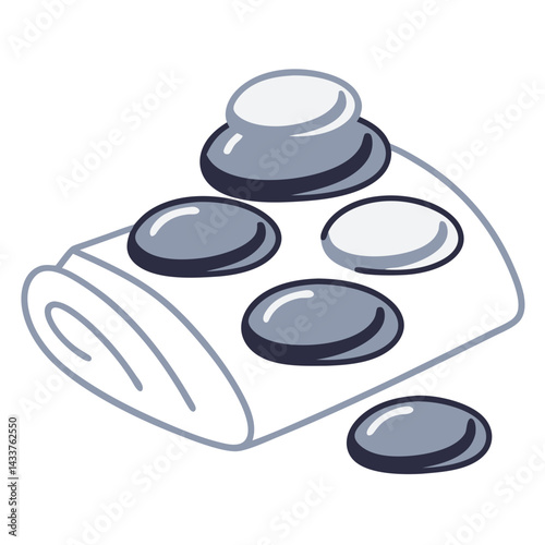 Spa Stones on a Towel for Relaxation  