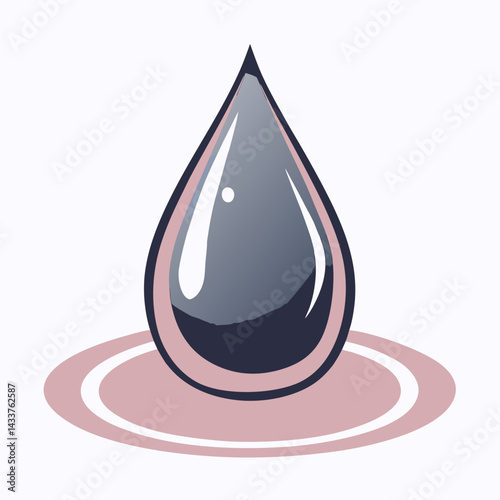 Water Drop Graphic Design with Gray Tones on Soft Background  