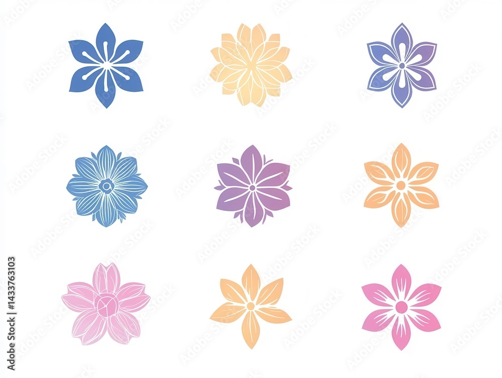 Obraz premium set of vector flowers