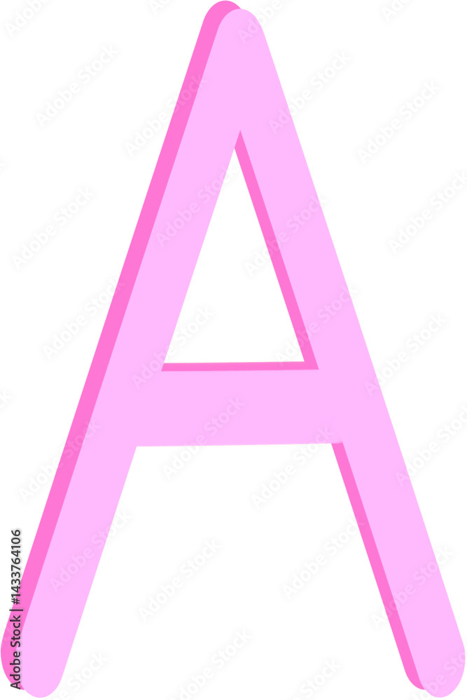 Lovely pink color and style of english alphabet capital letter A. Lovely pink color and style of english alphabet capital letter A.