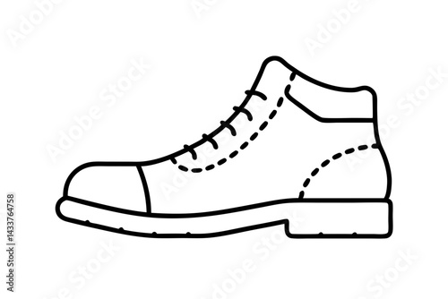 Minimalist Hiking Boot Line Art – Simple Icon for Outdoor and Adventure Designs


