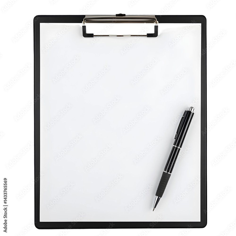 Blank clipboard with pen on it isolated on transparent background Blank clipboard with pen on it isolated on transparent background
