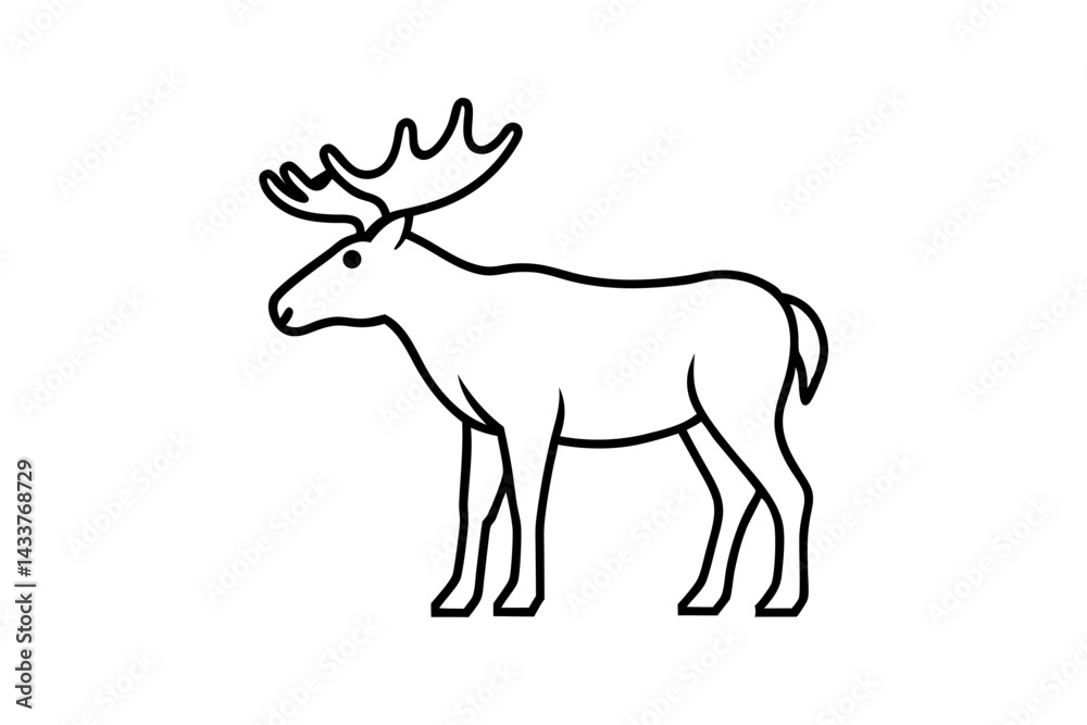 Minimalist Moose Line Art – Simple Wildlife Icon for Nature and Outdoor Designs
Minimalist Moose Line Art – Simple Wildlife Icon for Nature and Outdoor Designs