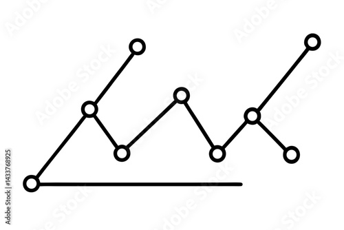 Minimalist Scatter Plot Line Art – Simple Data Visualization Icon for Analytics and Reports


