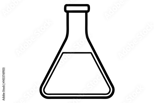 Minimalist Beaker Line Art – Simple Lab Icon for Chemistry and Science Designs

