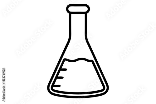Minimalist Beaker Line Art – Simple Lab Icon for Chemistry and Science Designs

