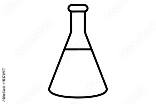 Minimalist Beaker Line Art – Simple Lab Icon for Chemistry and Science Designs

