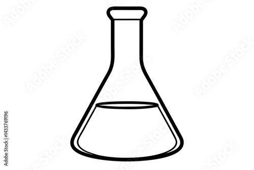 Minimalist Beaker Line Art – Simple Lab Icon for Chemistry and Science Designs

