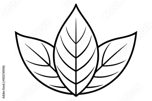 Minimalist Leaf Line Art – Simple Eco Icon for Nature and Sustainability Designs

