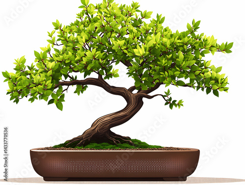 Digital Bonsai Tree Illustration