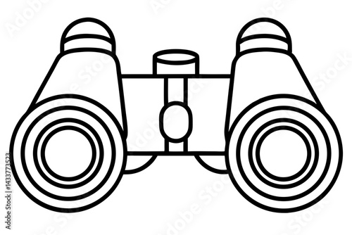 Minimalist Binoculars Line Art – Perfect for Exploration, Adventure, and Travel Designs

