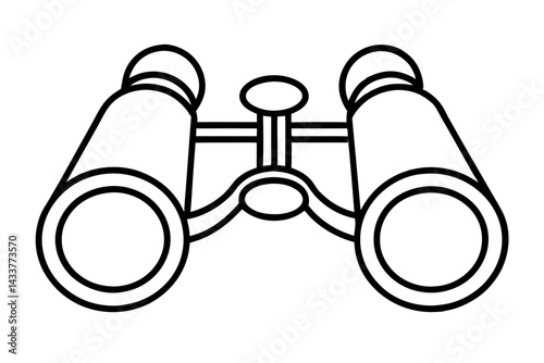 Minimalist Binoculars Line Art – Perfect for Exploration, Adventure, and Travel Designs

