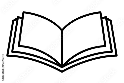 Minimalist Book Line Art – Perfect for Libraries, Education, and Reading Designs

