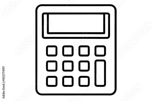 Minimalist Calculator Line Art – Perfect for Math, Education, and Finance Designs

