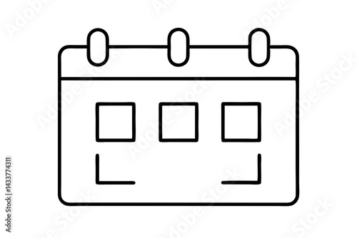 Minimalist Calendar Line Art – Perfect for Scheduling, Planning, and Productivity Designs


