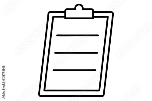 Minimalist Clipboard Line Art – Perfect for Checklists, Notes, and Office Designs

