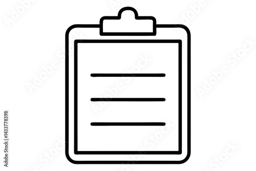 Minimalist Clipboard Line Art – Perfect for Checklists, Notes, and Office Designs

