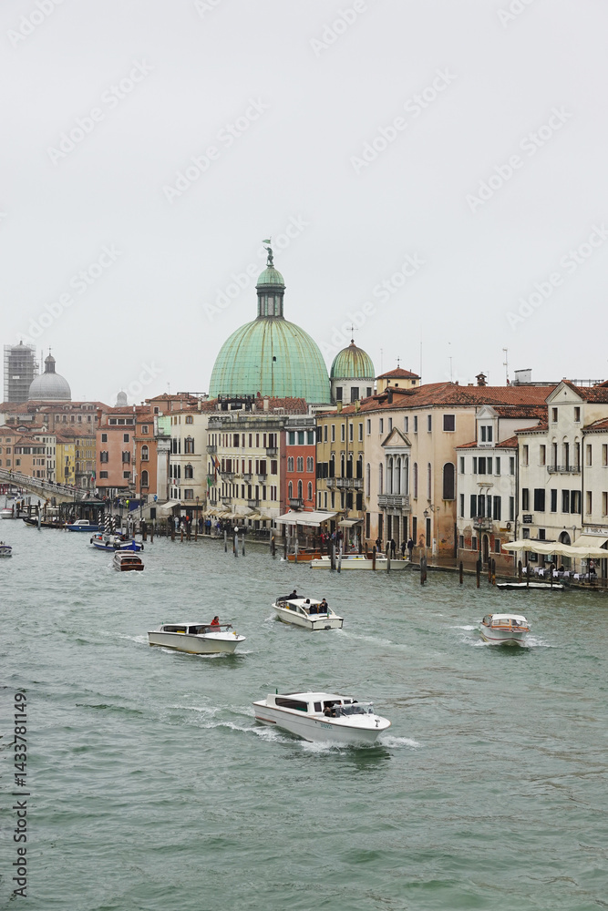 The view of Grand Canal from the Bridge of Constitution, Venice, Italy
