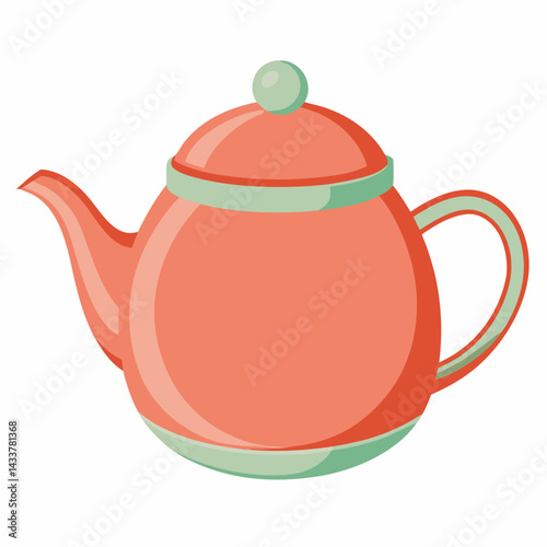 Isolated Illustration Of A Colorful Teapot With Handle And Spout For Tea Preparation