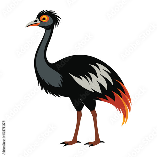 moa birds vector isolated on white background.
