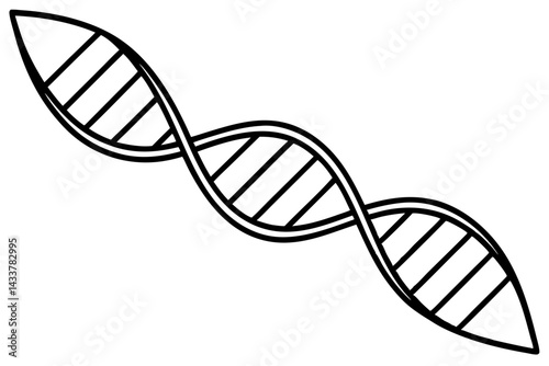 Minimalist DNA Helix Line Art – Ideal for Science, Biology, and Medical Designs

