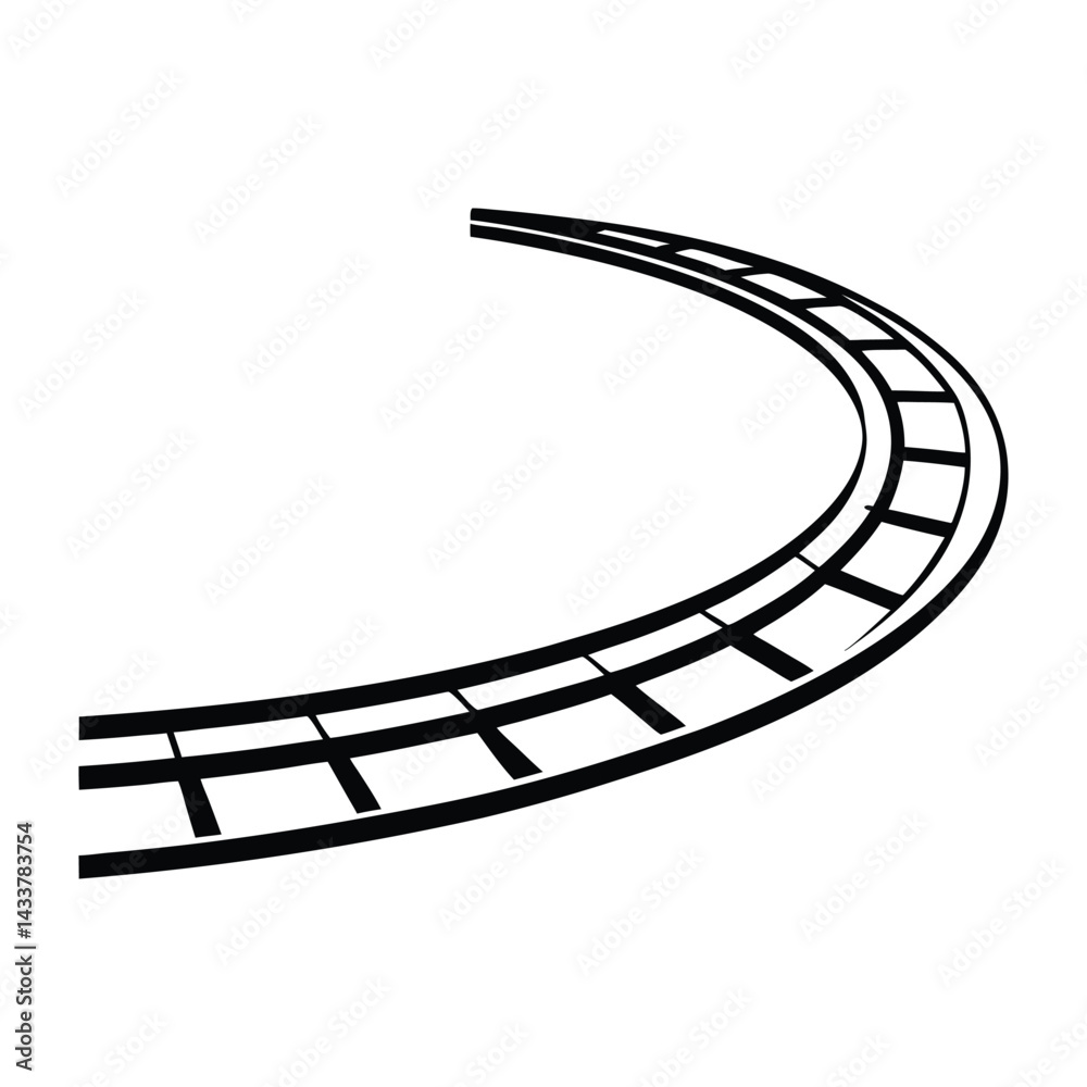 Fototapeta premium vector curved railroad icon.