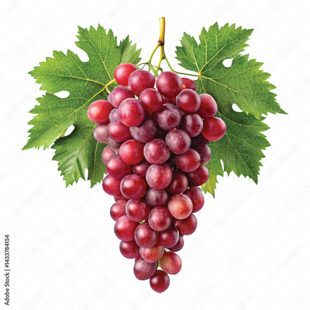 Fototapeta premium abstract 3d fresh bunch grapes in different style isolated on white background