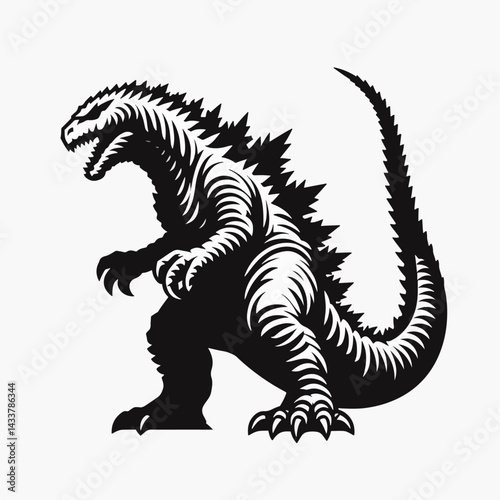 Wallpaper Mural A bold graphic depiction of a Godzilla-esque creature. Torontodigital.ca