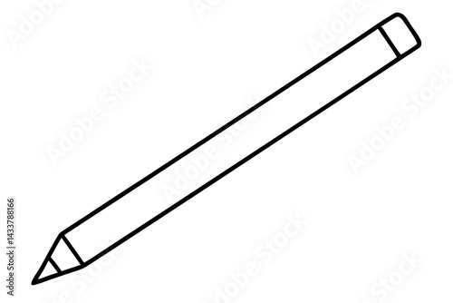 Minimal Pencil Line Art – Simple Writing and Education Icon in Outline Style

