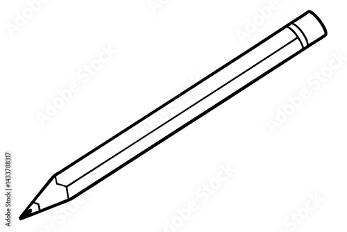 Minimal Pencil Line Art – Simple Writing and Education Icon in Outline Style

