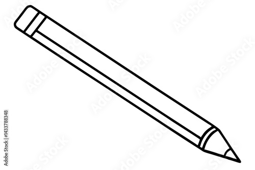Minimal Pencil Line Art – Simple Writing and Education Icon in Outline Style

